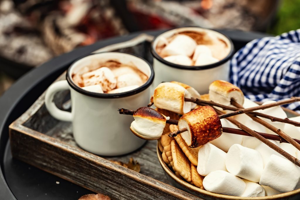 Enjoy roasted marshmallows.