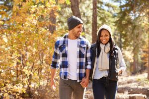 Couple enjoying fall